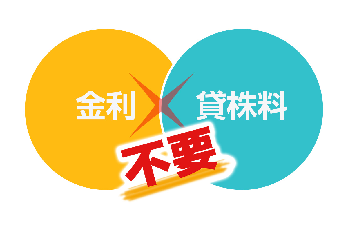 「金利」や「貸株料」が必要ない